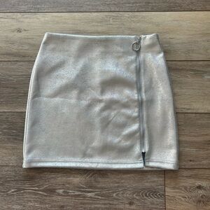 Shiny Silver Mini Skirt (S)